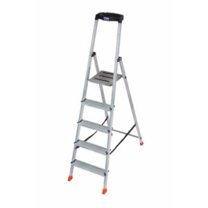 Стремянка Krause Safety 5 ступеней с большой полкой
